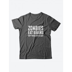 Мужская футболка с забавным принтом и смешной надписью Zombies eat brains/для мужчины
