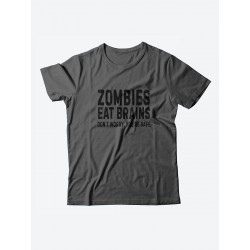 Мужская футболка с забавным принтом и смешной надписью Zombies eat brains/для мужчины