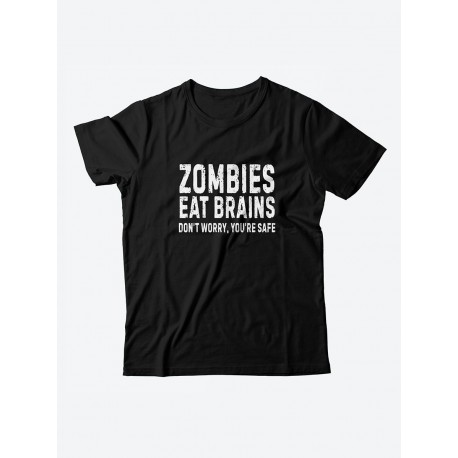 Мужская футболка с забавным принтом и смешной надписью Zombies eat brains/для мужчины