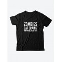 Мужская футболка с забавным принтом и смешной надписью Zombies eat brains/для мужчины
