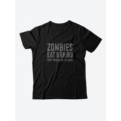 Мужская футболка с забавным принтом и смешной надписью Zombies eat brains/для мужчины