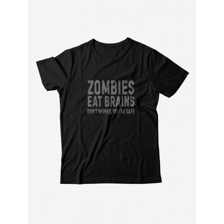 Мужская футболка с забавным принтом и смешной надписью Zombies eat brains/для мужчины