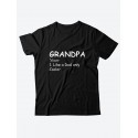 Прикольная мужская футболка с принтом Grandpa noun/Смешная с надписям для дедушки