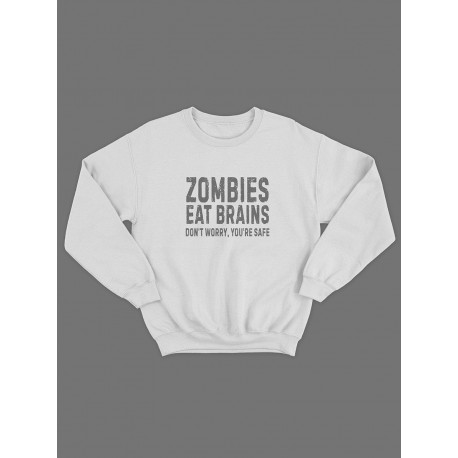 Мужской свитшот с принтом "Zombies eat brains"