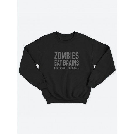 Мужской свитшот с принтом "Zombies eat brains"