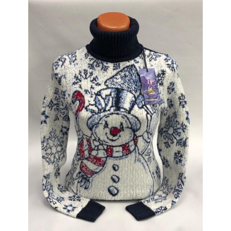 Женский свитер со снеговиком 130-112