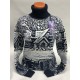 Женский чёрно-белый свитер с зимним пейзажем 130-131
