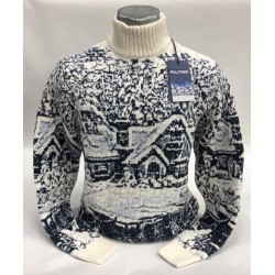 Мужской свитер чёрно-белый 230-405
