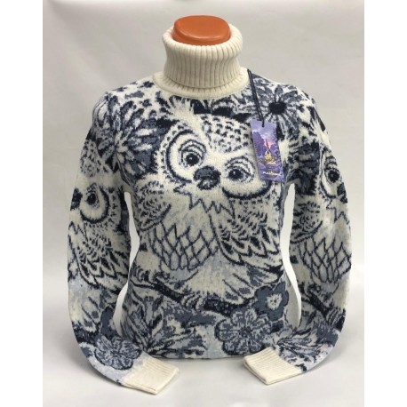 Женский свитер с совой 130-135