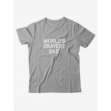 Мужская футболка с забавным принтом и смешной надписью World's okayest dad/Для папы