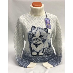 Женский свитер с котами 130-165
