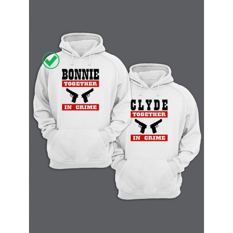 Парная толстовка для двоих с принтом "Bonnie&Clyde"