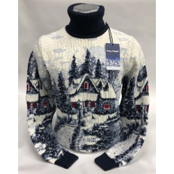Мужской свитер с зимним пейзажем 230-392