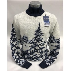 Мужской вязаный свитер "Зимний лес" 230-396