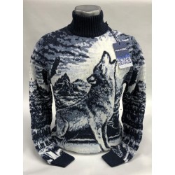 Мужской свитер с волком 230-397