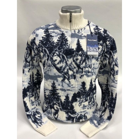 Мужской свитер с пейзажем "Лес" 230-408