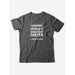 Прикольная мужская футболка с принтом World's greatest farter/Смешная хлопковая
