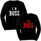Парные свитшоты с надписью "I'm Boss&Yes Boss"