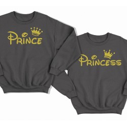 Парные свитшоты для влюбленных "Prince (Принц)" и "Princess (Принцесса)"