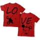 Парные футболки для влюбленных "LO" (Лю-) и  "VE" (-бовь)