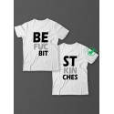 Парные футболки для подруг, сестер с надписью Best bitches/для двоих с принтом