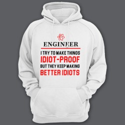 Прикольные толстовки с капюшоном с надписью "Engineer..." ("Инженер...")