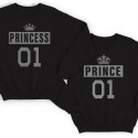 Парные свитшоты для влюбленных "Prince" + "Princess" 