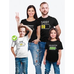 футболка Family Look для всей семьи с принтом "Daddy / Mommy / Son / Daughter"